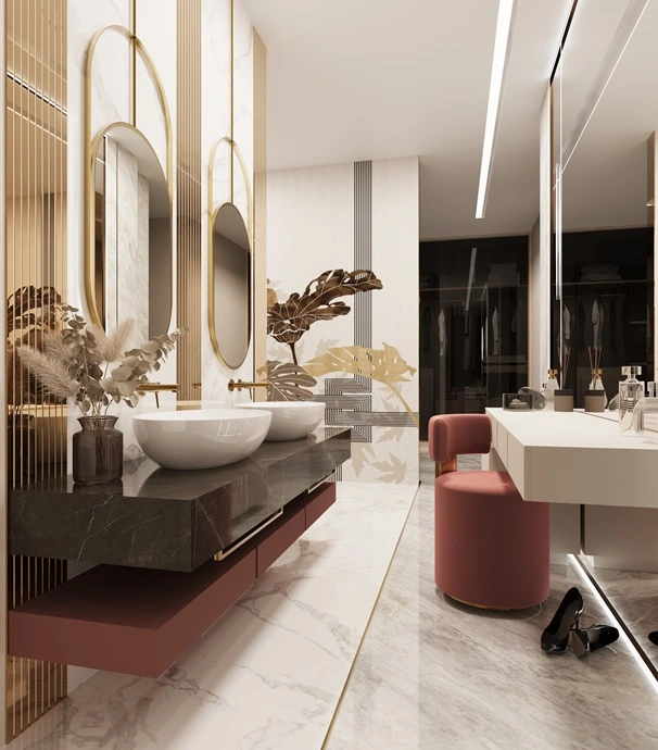 Mobilier și accesorii potrivite în design interior baie modernă