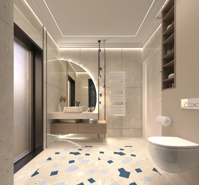 Cameră de baie design cu piatra naturală